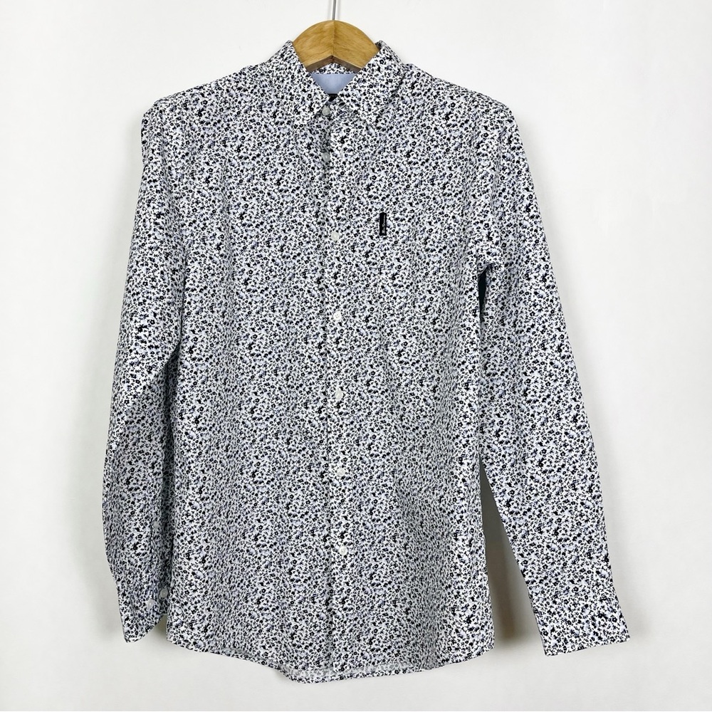 Ben Sherman‎ Men’s Blue Micro Floral Print Button Down Shirt Size Large
